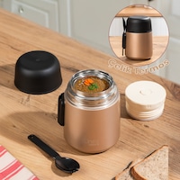 Porsima Paslanmaz Çelik Vakumlu Yemek Termosu Beslenme Kutusu Taşınabilir Lunch Box Sefer Tası Bronz 600 Ml Bronz Porsima Paslanmaz Çelik Vakumlu Yemek Termosu Beslenme Kutusu Taşınabilir Lunch Box Sefer Tası Bronz 600 Ml Bronz