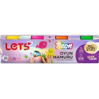 Lets 4 Renk Neon Oyun Hamuru 440 G Çok Renkli Lets 4 Renk Neon Oyun Hamuru 440 G Çok Renkli
