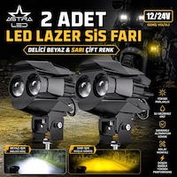 2 Adet Motosiklet Atv Utv Led Lazer Sis Farı Delici Beyaz Sarı Çift Renk 12 -24 Volt 2 Adet Motosiklet Atv Utv Led Lazer Sis Farı Delici Beyaz Sarı Çift Renk 12 -24 Volt
