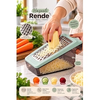 Porsima L-00669 Prizma Hazneli Paslanmaz Çelik Rende Mint Yeşili Geniş Hazneli Peynir, Kaşar Ve Sebze Rendesi Porsima L-00669 Prizma Hazneli Paslanmaz Çelik Rende Mint Yeşili Geniş Hazneli Peynir, Kaşar Ve Sebze Rendesi