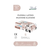 Lateks Pudralı Muayene Eldiveni S-1 Paket 100lü Lateks Pudralı Muayene Eldiveni S-1 Paket 100lü