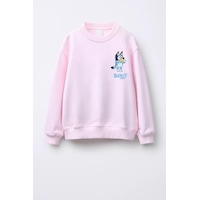 Monila Unisex Bluey Baskılı 3 İplik Kumaş Pamuklu Sweatshirt Pembe Monila Unisex Bluey Baskılı 3 İplik Kumaş Pamuklu Sweatshirt Pembe
