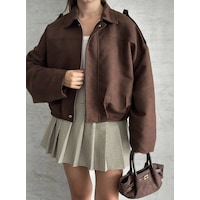Prifaldi Zr Oversize Süet Bomber Ceket Kahverengı Prifaldi Zr Oversize Süet Bomber Ceket Kahverengı