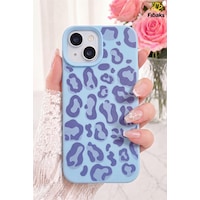 Fibaks iPhone 13/14/15 Uyumlu Kılıf Mavi Leopar Şık Tasarımlı Premium İnce Soft Silikon Fibaks iPhone 13/14/15 Uyumlu Kılıf Mavi Leopar Şık Tasarımlı Premium İnce Soft Silikon
