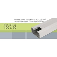 Aluminyum Kablo Kanalı 100x50 Süpürgelik Tipi - Priz Takılabilir Aluminyum Kablo Kanalı 100x50 Süpürgelik Tipi - Priz Takılabilir