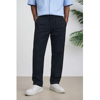 Tarz Cool Erkek Yazlık Keten Karışımı Relaxed Pantolon Siyah Tarz Cool Erkek Yazlık Keten Karışımı Relaxed Pantolon Siyah