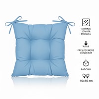 Rual 4 Lü Sandalye Minderi Bağcıklı, Çökme Yapmaz Sünger Dolgulu, Yıkanabilir 40x40 Cm Açık Mavi Rual 4 Lü Sandalye Minderi Bağcıklı, Çökme Yapmaz Sünger Dolgulu, Yıkanabilir 40x40 Cm Açık Mavi