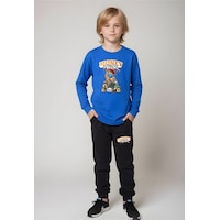 Fyk Kids Erkek Çocuk Yazı Baskılı Yuvarlak Yaka Alt-üst Pijama Takımı Mavi Fyk Kids Erkek Çocuk Yazı Baskılı Yuvarlak Yaka Alt-üst Pijama Takımı Mavi