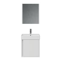 Vasa Kapaklı 50 Cm Beyaz Lavabo Dolabı Üçlü Set