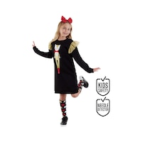 Denokids Kız Çocuk Kışlık Kedi Desenli Siyah Uzun Kollu Fırfırlı Elbise 4-10 Yaş Denokids Kız Çocuk Kışlık Kedi Desenli Siyah Uzun Kollu Fırfırlı Elbise 4-10 Yaş