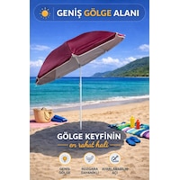 Bordo 170 Cm Ayarlanabilir Düz Renk Kumaş Plaj Şemsiyesi Bordo 170 Cm Ayarlanabilir Düz Renk Kumaş Plaj Şemsiyesi