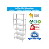 Raf Burada 6 Katlı Galvaniz Çelik Raf - Depo, Arşiv, Kiler, Dosya, Market Rafı-31x60x200 cm- 0.70 mm Raf Burada 6 Katlı Galvaniz Çelik Raf - Depo, Arşiv, Kiler, Dosya, Market Rafı-31x60x200 cm- 0.70 mm