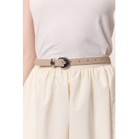 Manuka Oval Tokalı İnce Kemer Bej Ss25kmr00001-24 Bej Manuka Oval Tokalı İnce Kemer Bej Ss25kmr00001-24 Bej