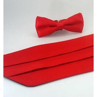 Kırmızı Çocuk Boy Düz Renk Saten Kuşak Papyon Takım - Ckp-03 Kırmızı Çocuk Boy Düz Renk Saten Kuşak Papyon Takım - Ckp-03