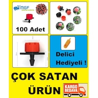 Kırmızı Debi Ayarlı Hat Üstü Damla Sulama Damlatıcı Meme Kırmızı Debi Ayarlı Hat Üstü Damla Sulama Damlatıcı Meme