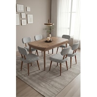 Hopii 80x132 Açılır Kelebek Masa 6 Sandalye Mutfak Masası Takımı, Yemek Masası Takımı Açık Gri Hopii 80x132 Açılır Kelebek Masa 6 Sandalye Mutfak Masası Takımı, Yemek Masası Takımı Açık Gri