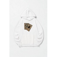 Uyguntarz Unisex The Moon Tarot Kart Tasarım Baskılı Kapüşonlu Sweatshirt beyaz Uyguntarz Unisex The Moon Tarot Kart Tasarım Baskılı Kapüşonlu Sweatshirt beyaz