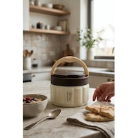 Cooker Leopar 1,1 Litre Yemek Termosu Yk1854 Krem Cooker Leopar 1,1 Litre Yemek Termosu Yk1854 Krem