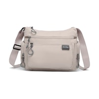 Smart Bags Bej Orta Boy Çok Cepli Su Geçirmez Ultra Hafif Kumaş Kadın Çapraz Çanta Smart Bags Bej Orta Boy Çok Cepli Su Geçirmez Ultra Hafif Kumaş Kadın Çapraz Çanta