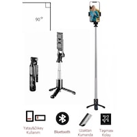 K03 Tripod Bluetooth Kumandalı Selfie Çubuğu Monopod K03 Tripod Bluetooth Kumandalı Selfie Çubuğu Monopod