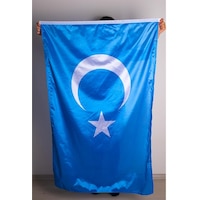 Doğu Türkistan Milli Gönder Bayrağı Raşel Kumaş Dijital Baskı 70x105 cm Doğu Türkistan Milli Gönder Bayrağı Raşel Kumaş Dijital Baskı 70x105 cm