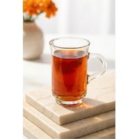 Lav Ada Cam Kulplu Çay Bardağı 6 Kişilik 155 ml Kulplu