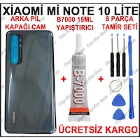 Xiaomi Mi Note 10 Lite Arka Pil Kapak Cam Batarya Kapağı+B7000 Xiaomi Mi Note 10 Lite Arka Pil Kapak Cam Batarya Kapağı+B7000
