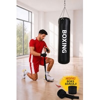 Boxing 70 Cm Gençlere Yönelik Hazır Dolu Boks Torbası Ve Zinciri - Hediye Boks Bandajı Siyah Boxing 70 Cm Gençlere Yönelik Hazır Dolu Boks Torbası Ve Zinciri - Hediye Boks Bandajı Siyah
