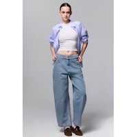 Defacto %100 Pamuk Barrel Fit Yüksek Bel Dikiş Detaylı Jean Pantolon H7134ax26aunm39 Mavi-nm39 Defacto %100 Pamuk Barrel Fit Yüksek Bel Dikiş Detaylı Jean Pantolon H7134ax26aunm39 Mavi-nm39