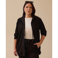 Gala-xi Kadın Oversize Kapüşonlu Minimalist Ceket - Günlük Kullanım Siyah Gala-xi Kadın Oversize Kapüşonlu Minimalist Ceket - Günlük Kullanım Siyah