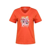 2as Alone Baskılı V Yaka Kadın T-shirt 402 TURUNCU 2as Alone Baskılı V Yaka Kadın T-shirt 402 TURUNCU