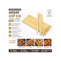 60 Adet Ahşap Geniş Çöp Şiş - Adana Kebap Şişi - 25 Cm Diğer 60 Adet Ahşap Geniş Çöp Şiş - Adana Kebap Şişi - 25 Cm Diğer