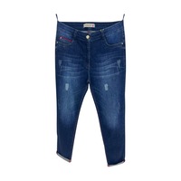 Büyük Beden Fermuarlı Denim Kadın Pantolon Lacivert Büyük Beden Fermuarlı Denim Kadın Pantolon Lacivert
