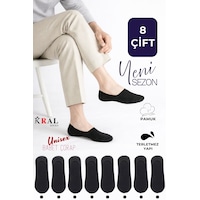 Kral Socks Kadın - Erkek Düz Desen 8'li Paket - 8 Çift Pamuklu Terletmez Babet Çorap Siyah Kral Socks Kadın - Erkek Düz Desen 8'li Paket - 8 Çift Pamuklu Terletmez Babet Çorap Siyah