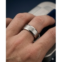 Erkek Gümüş Renk Detay 6 Mm Tungsten Yüzük Erkek Gümüş Renk Detay 6 Mm Tungsten Yüzük