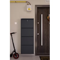 Ceha Kilitli 4'lü Metal Ayakkabılık Antrasit - K.AYK-4 /AB7024/KL