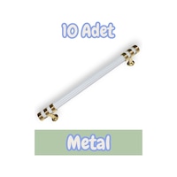Çizgili Nesli Alüminyum Metal Lüks Mobilya Çekmece Mutfak Dolabı Kulpu Beyaz-altın 192mm 10 Adet Beyaz - Gold Çizgili Nesli Alüminyum Metal Lüks Mobilya Çekmece Mutfak Dolabı Kulpu Beyaz-altın 192mm 10 Adet Beyaz - Gold