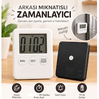 Dijital Mutfak, Çalışma Zamanlayıcısı Geri İleri Sayım 100 Dk Beyaz Mini Mıknatıslı Kronometre Dijital Mutfak, Çalışma Zamanlayıcısı Geri İleri Sayım 100 Dk Beyaz Mini Mıknatıslı Kronometre