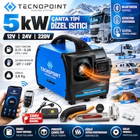 Tecnopoint TC18-08 5 kW Çanta Tipi Dizel Isıtıcı 12V 24V 220V Bluetooth Adaptörlü Kumandalı Tecnopoint TC18-08 5 kW Çanta Tipi Dizel Isıtıcı 12V 24V 220V Bluetooth Adaptörlü Kumandalı