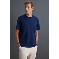 Grımelange Solo Erkek %100 Organik Pamuklu Kalın Dokulu Comfort Fit Bisiklet Yakalı Lacivert T-shirt Lacivert Grımelange Solo Erkek %100 Organik Pamuklu Kalın Dokulu Comfort Fit Bisiklet Yakalı Lacivert T-shirt Lacivert