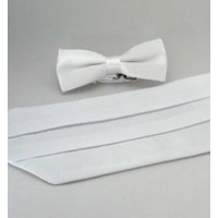 Beyaz Çocuk Boy Düz Renk Saten Kuşak Papyon Takım - Ckp-02 Beyaz Çocuk Boy Düz Renk Saten Kuşak Papyon Takım - Ckp-02