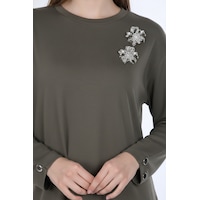 Scl Kadın Sweatshirt 10002522311004 Haki Scl Kadın Sweatshirt 10002522311004 Haki