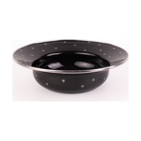 Star Emaye Çukur Makarna Ve Salata Tabağı Siyah - Gümüş Star Emaye Çukur Makarna Ve Salata Tabağı Siyah - Gümüş