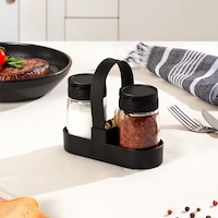 Porsima 00467 Siyah Drop 2 Li Standlı Tuzluk Biberlik Seti - 100ml Siyah Porsima 00467 Siyah Drop 2 Li Standlı Tuzluk Biberlik Seti - 100ml Siyah