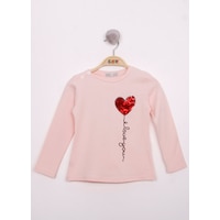 Toontoy Kids Toontoy Kız Çocuk Göğsü Pul Nakışlı T-shirt Pudra Toontoy Kids Toontoy Kız Çocuk Göğsü Pul Nakışlı T-shirt Pudra
