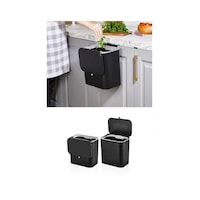 15 Litre Fonksiyonel Kapaklı Banyo Ve Mutfak Tezgahüstü Çöp Kovası Dolap Ve Duvar Aparatlı 15 Lt. Siyah 15 Litre Fonksiyonel Kapaklı Banyo Ve Mutfak Tezgahüstü Çöp Kovası Dolap Ve Duvar Aparatlı 15 Lt. Siyah