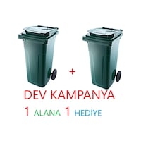 Kapaklı Tutma Saplı Özel Çöp Konteyneri 120 Lt Yeşil Büyük Boy 2 Adet Kapaklı Tutma Saplı Özel Çöp Konteyneri 120 Lt Yeşil Büyük Boy 2 Adet