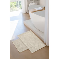 Soley Violeta 2'li Banyo Paspas Seti Kaymaz Taban %100 Pamuk 60x100 - 50x60 Cm Ekru Soley Violeta 2'li Banyo Paspas Seti Kaymaz Taban %100 Pamuk 60x100 - 50x60 Cm Ekru