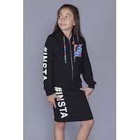 Toontoy Kids Toontoy Kız Çocuk Instagram Baskılı Etekli Takım Siyah Toontoy Kids Toontoy Kız Çocuk Instagram Baskılı Etekli Takım Siyah