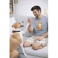 Erkek Pamuklu Köpek Desenli Eğlenceli Cepli Şortlu Pijama Takımı Ke77633 Sarı Erkek Pamuklu Köpek Desenli Eğlenceli Cepli Şortlu Pijama Takımı Ke77633 Sarı